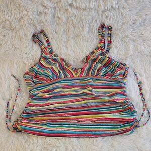 Athleta Striped Swim Tankini Top